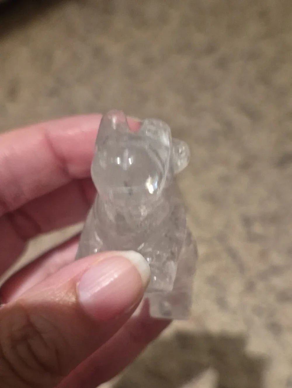 Handcarved Clear Quartz Crystal Cow